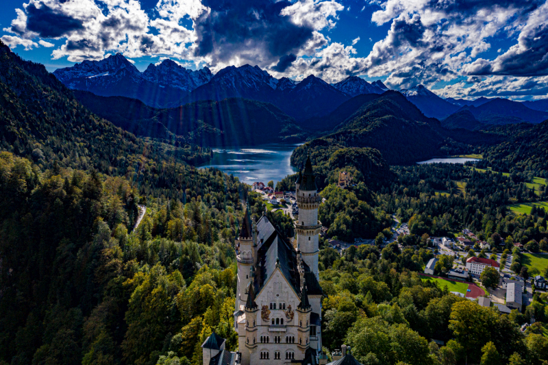 Luftbild Schloss Neuschwanstein