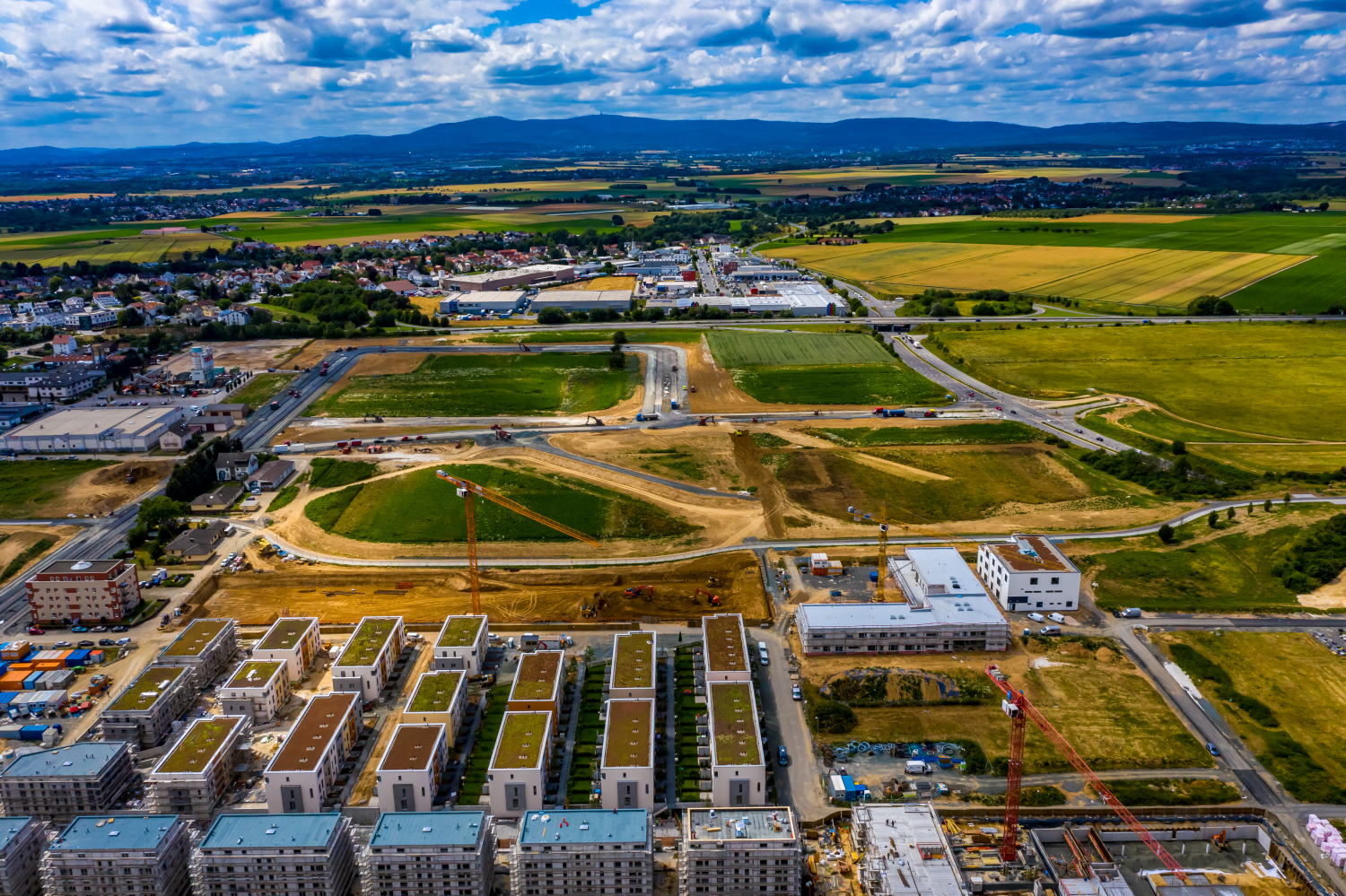 Bad Vilbel | Luftbilder von der Baustelle Stadthäuser Stadtgarten